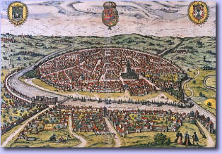 Vista de Sevilla en el siglo XVI. Georg Braum y Frans Hogenber en Civitatis Orbis Terrarum. Colonia, 1572-1617.